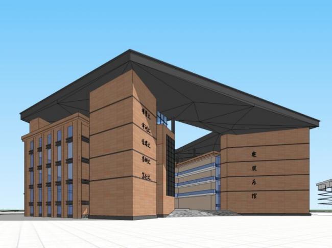 Sketchup文化模型|多层建筑系馆，文化建筑，现代风格