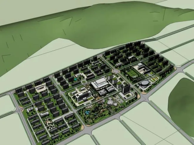 Sketchup学校模型|多层学校，校园教育建筑，现代风格