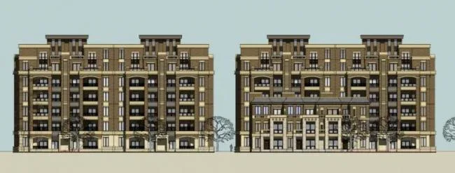 Sketchup住宅模型|多层住宅，古典风格