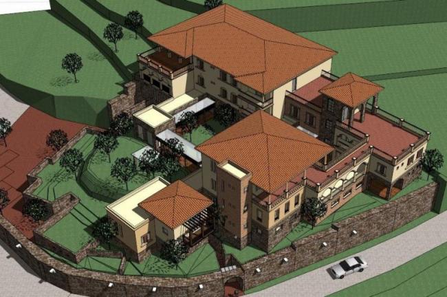 Sketchup酒店模型|多层度假酒店，托斯卡纳风格，古典风格，叠拼