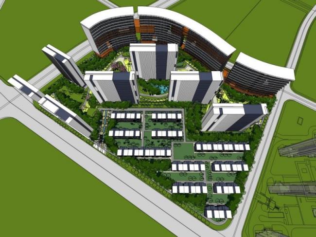 Sketchup景观模型|住宅景观，小区景观，现代风格