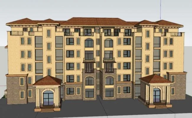 Sketchup住宅模型|多层住宅，居民楼，古典风格