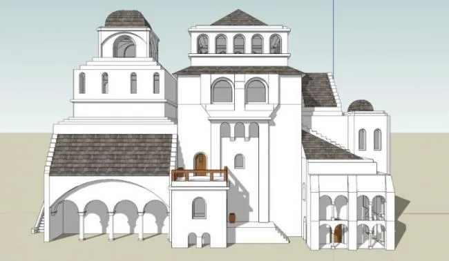 Sketchup文化模型|多层活动中心，希腊，文化建筑，古典风格