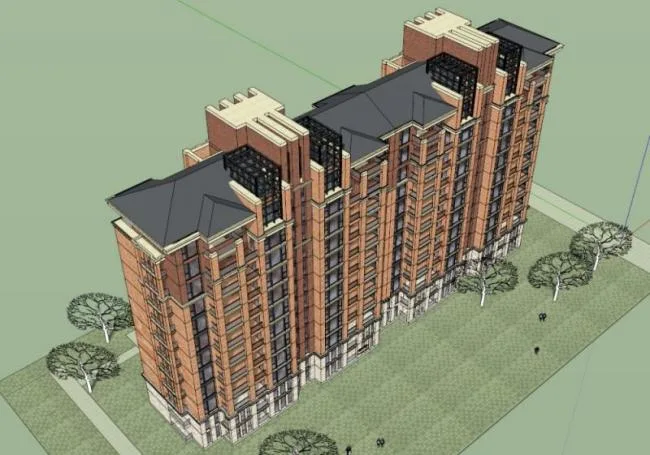 Sketchup住宅模型|高层住宅，古典风格