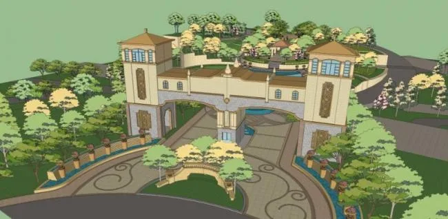 Sketchup景观模型|住宅景观，古典风格