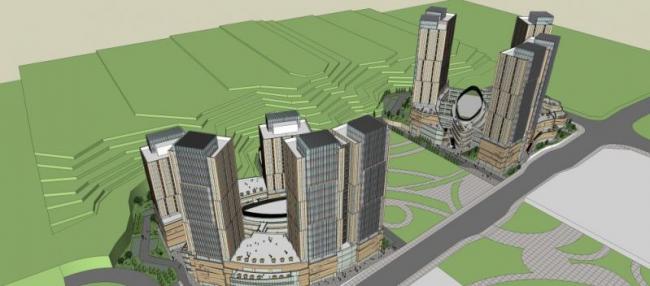 Sketchup综合体模型|超高层商业综合体，现代风格