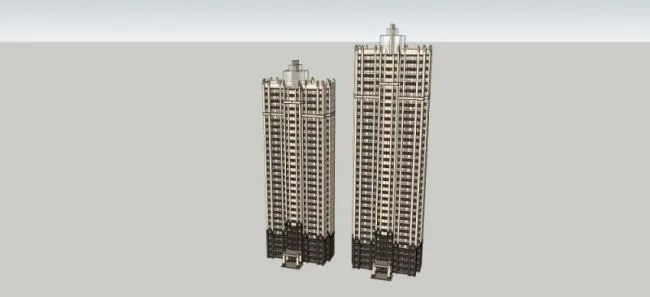 Sketchup住宅模型|超高层住宅，居住建筑，古典风格
