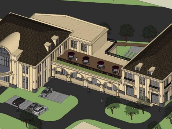 Sketchup商业模型|农庄会所，欧式风格，古典风格