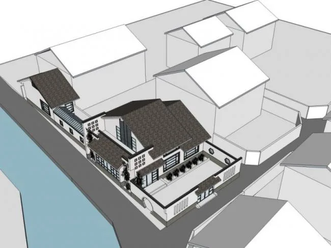 Sketchup商业模型|多层会所，东方新古典风格