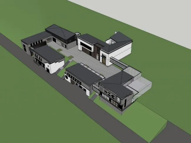 Sketchup商业模型|婚纱基地，现代中式风格