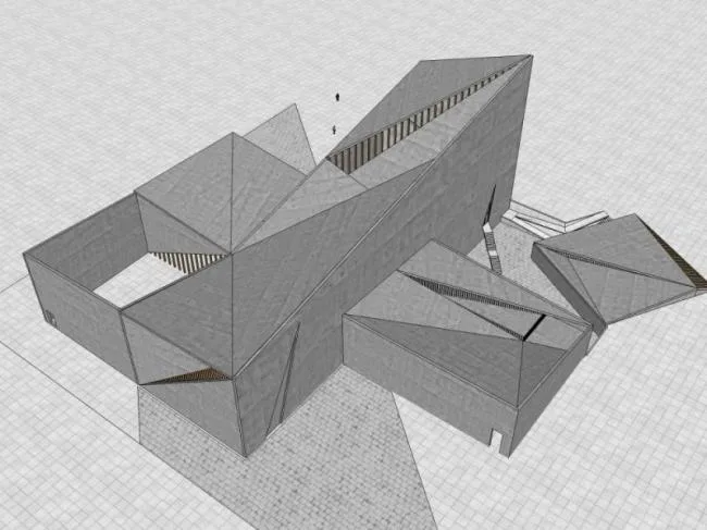 Sketchup文化模型|多层教堂，文化建筑，现代风格