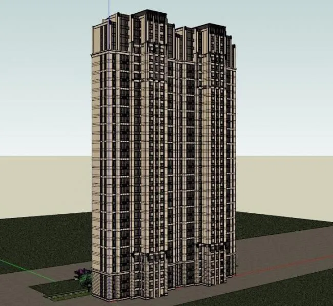 Sketchup住宅模型|高层住宅，古典风格
