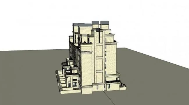 Sketchup住宅模型|多层住宅，古典风格