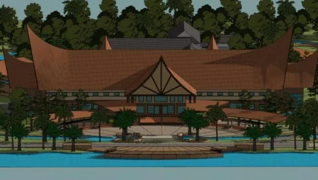 Sketchup酒店模型|度假酒店，东南亚风格，古典风格