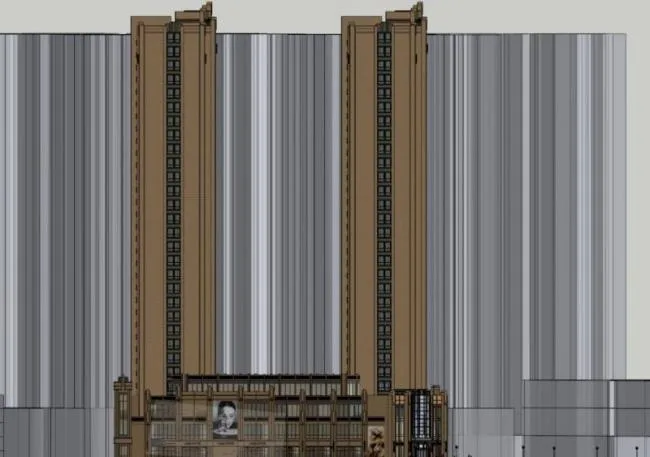 Sketchup住宅模型|高层住宅楼，底层商业，居住建筑，古典风格