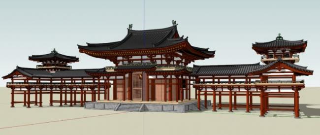 Sketchup古建筑模型|多层古建筑群，中式风格
