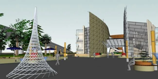 Sketchup文化模型|多层博物馆，文化建筑，现代风格