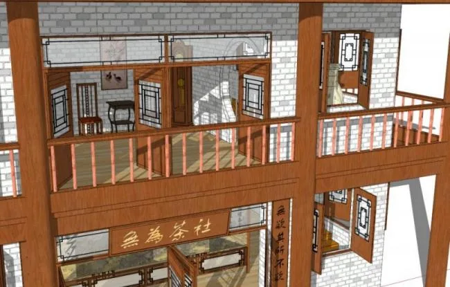 Sketchup古建筑模型|多层茶楼，古建，中式风格