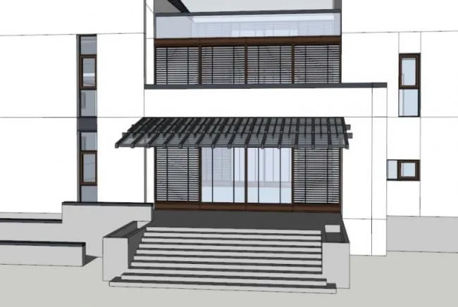 Sketchup商业模型|多层会所，现代中式风格