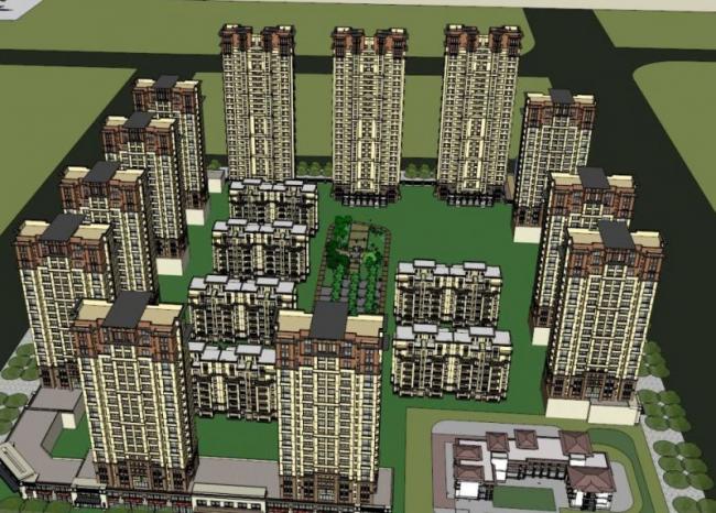 Sketchup住宅模型|高层住宅多层住宅，居住建筑，古典风格