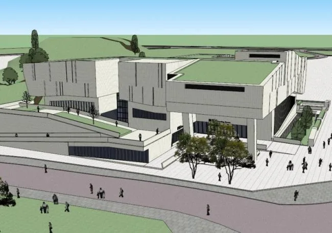 Sketchup文化模型|多层档案馆，文化建筑，现代风格