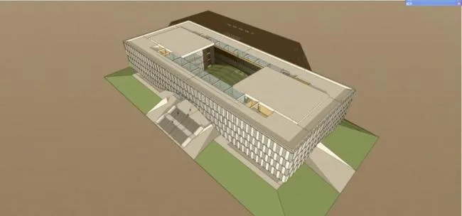 Sketchup文化模型|多层图书馆，文化建筑，现代风格