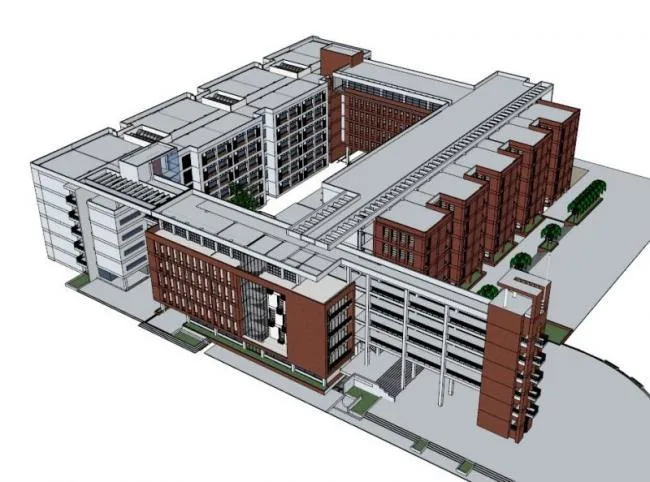 Sketchup学校模型|多层学校，校园教育建筑，现代风格