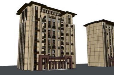 Sketchup住宅模型|多层住宅，平层，居住建筑，古典风格-BIM建筑网