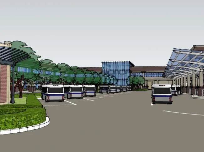 Sketchup车站路桥|多层汽车客运站，现代风格