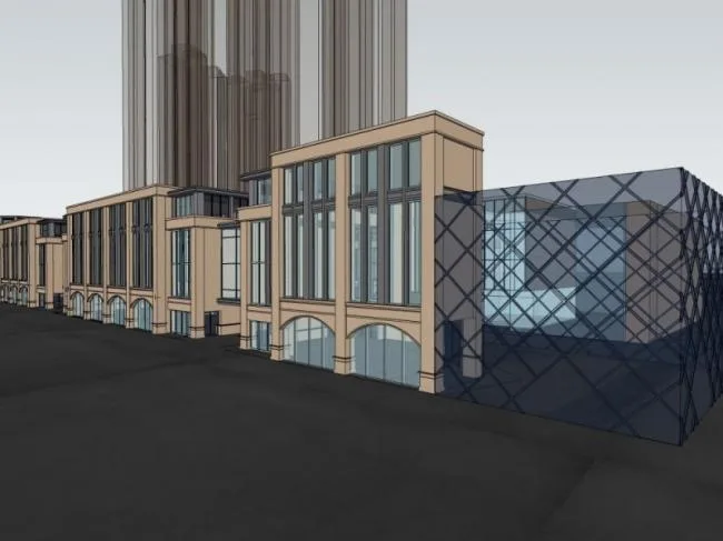 Sketchup商业模型|多层商业步行街，简欧风格