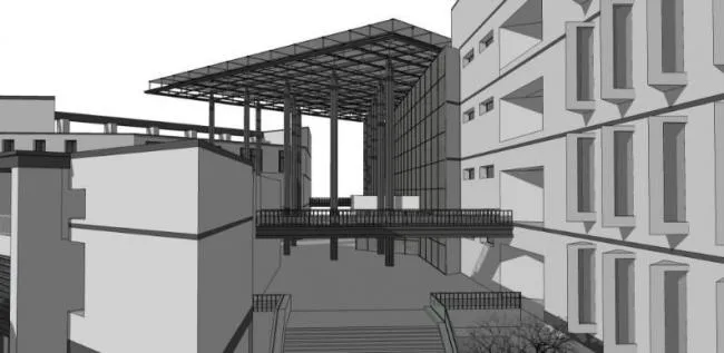 Sketchup文化模型|多层图书馆，文化建筑，现代风格