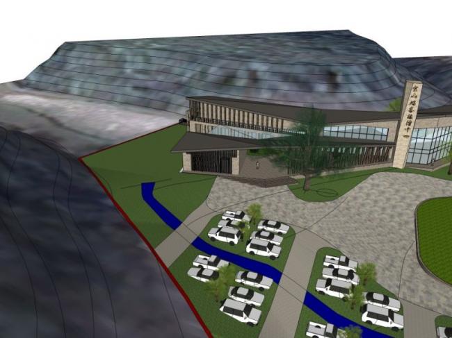 Sketchup文化模型|多层游客中心，文化建筑，现代风格