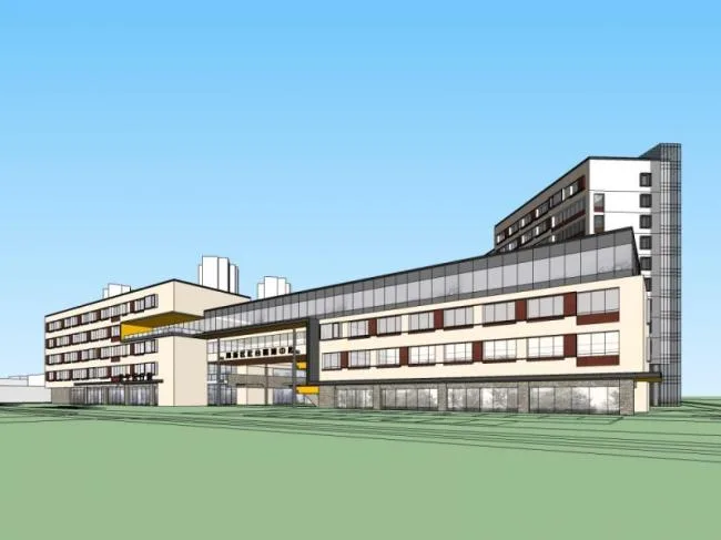 Sketchup医院模型|多层福利院，医疗建筑，现代风格