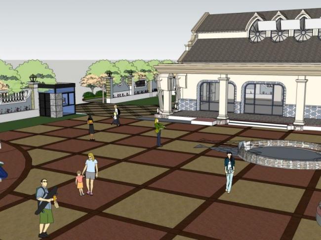 Sketchup学校模型|多层幼儿园，校园教育建筑，古典风格