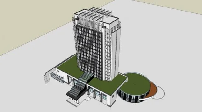 Sketchup酒店模型|高层酒店，现代风格
