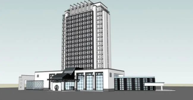 Sketchup酒店模型|高层酒店，现代风格