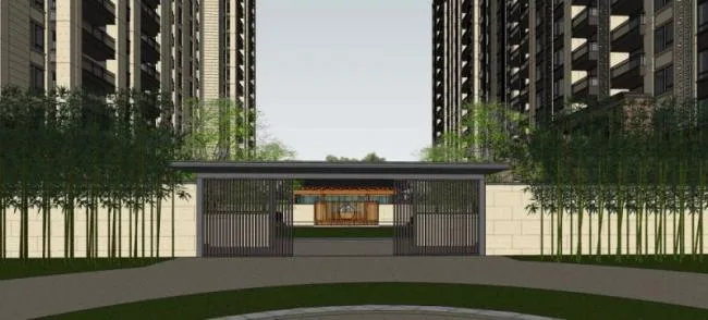 Sketchup景观模型|住宅景观，中式风格