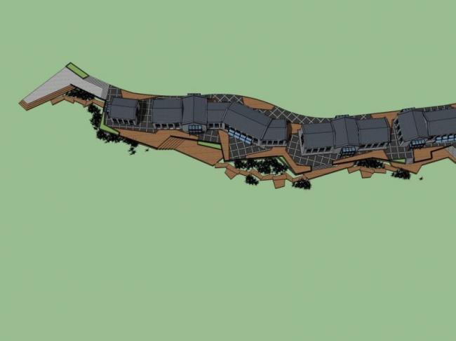 Sketchup商业模型|商业街，现代中式风格