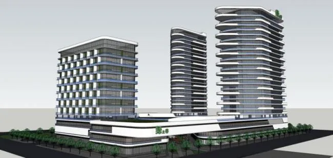 Sketchup综合体模型|高层商业综合体，现代风格