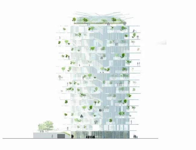 BIM建筑|枝叶四散，挺立耸立的白色树塔公寓 / 藤本壮介等