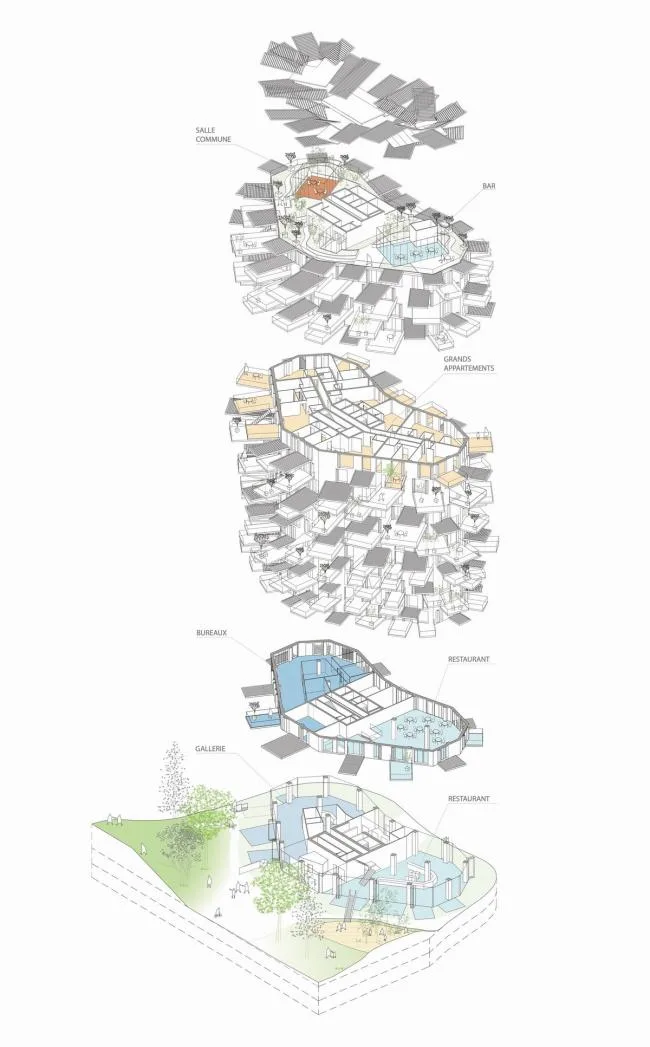 BIM建筑|枝叶四散，挺立耸立的白色树塔公寓 / 藤本壮介等