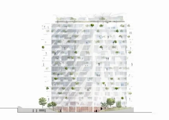 BIM建筑|枝叶四散，挺立耸立的白色树塔公寓 / 藤本壮介等