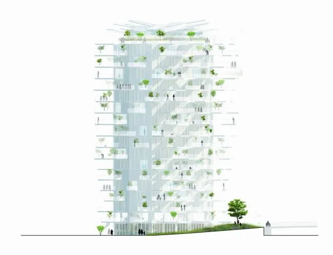 BIM建筑|枝叶四散，挺立耸立的白色树塔公寓 / 藤本壮介等