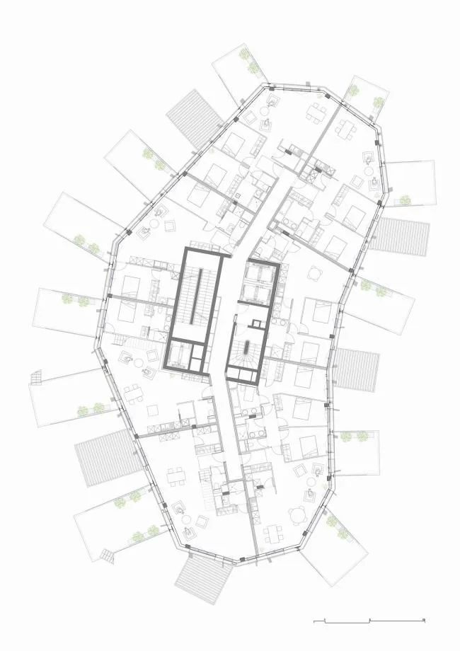 BIM建筑|枝叶四散，挺立耸立的白色树塔公寓 / 藤本壮介等