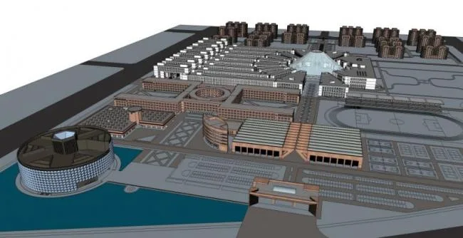 Sketchup学校模型|多层美院美术学院，校园教育建筑，现代风格