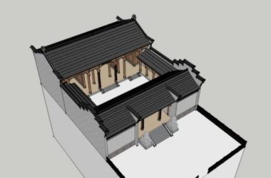 Sketchup古建筑模型|多层祠堂，古建筑，中式风格-BIM建筑网