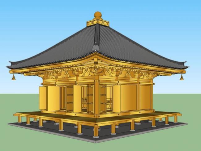 Sketchup古建筑模型|多层寺庙，古寺古庙，中式风格，古建