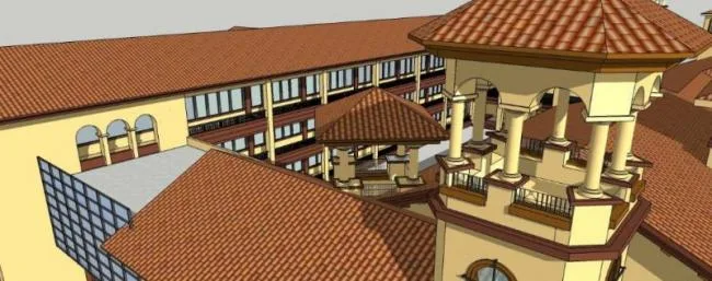 Sketchup酒店模型|多层酒店，古典风格