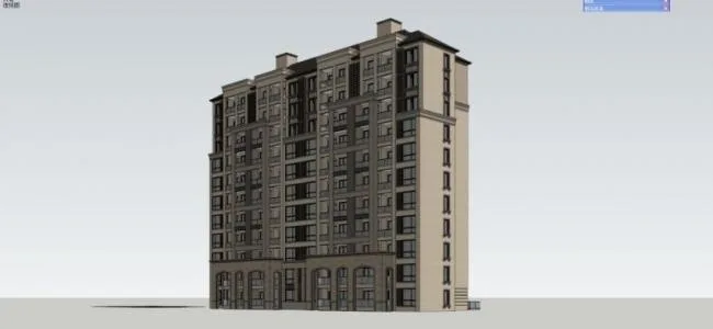 Sketchup住宅模型|高层住宅，花园洋房，居住建筑，古典风格