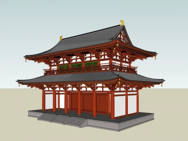 Sketchup古建筑模型|多层古建筑，中式风格